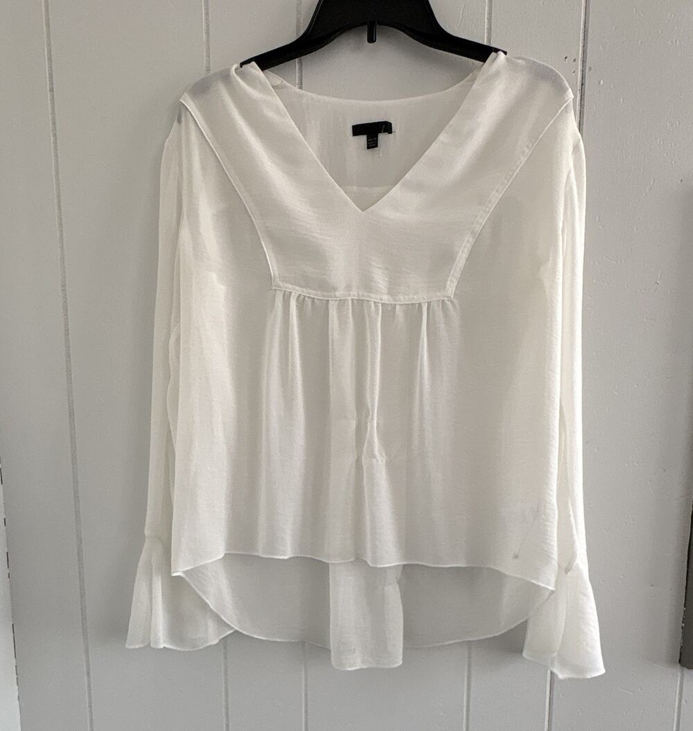 ATM Anthony Thomas Melillo White Bell Long Sleeve Pullover Blouse Women’s XS - Picture 2 of 5